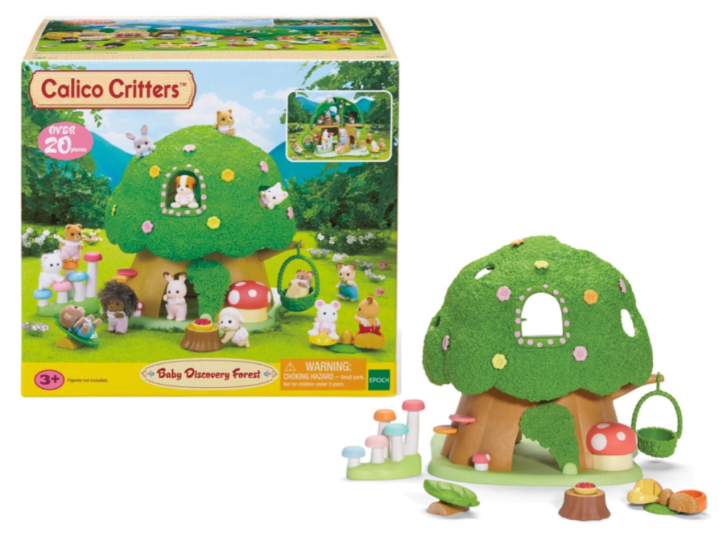Calico Critter Baby Discovery Forest Play Set in manufacturing packaging and product open for detail