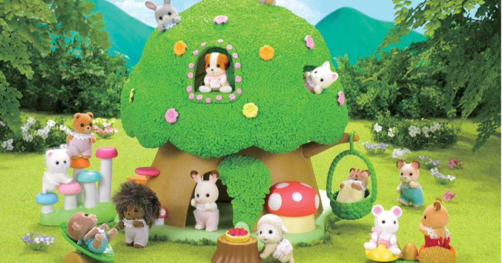 Calico Critters Baby Discovery Forest Play scene with critters