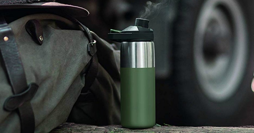 Camelbak Flask next to backpack