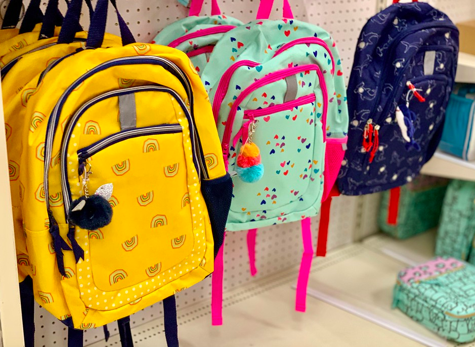 Cat & Jack Kids Backpacks hanging in Target