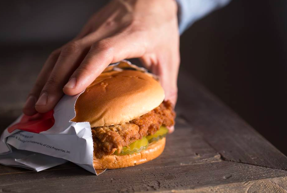 Man holding Chick-Fil-A Original Chicken Sandwich