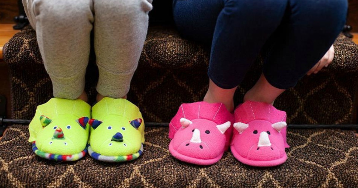 kids wearing slippers