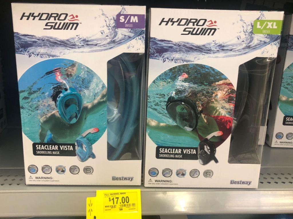 HYDRO-SWIM SeaClear Snorkeling Mask on clearance shelf at walmart