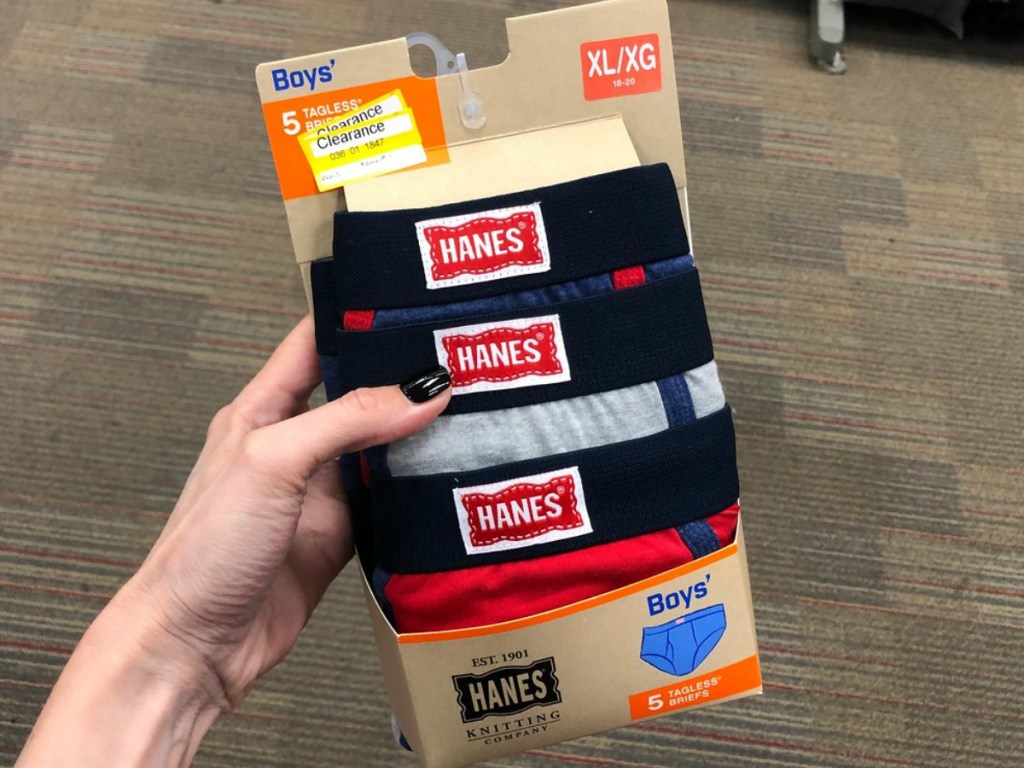 hand holding pack of boys underwear