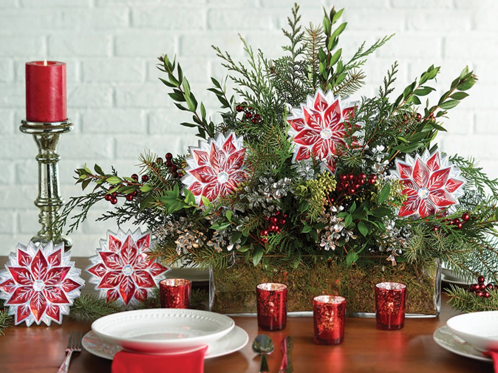 Holiday Time Based Red Gem Poinsettias