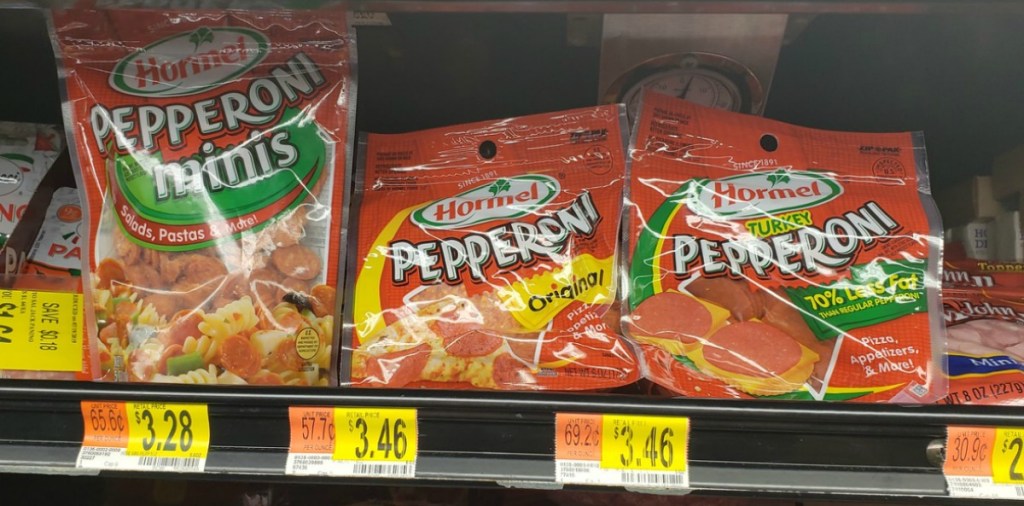 Hormel Pepperoni on walmart shelf