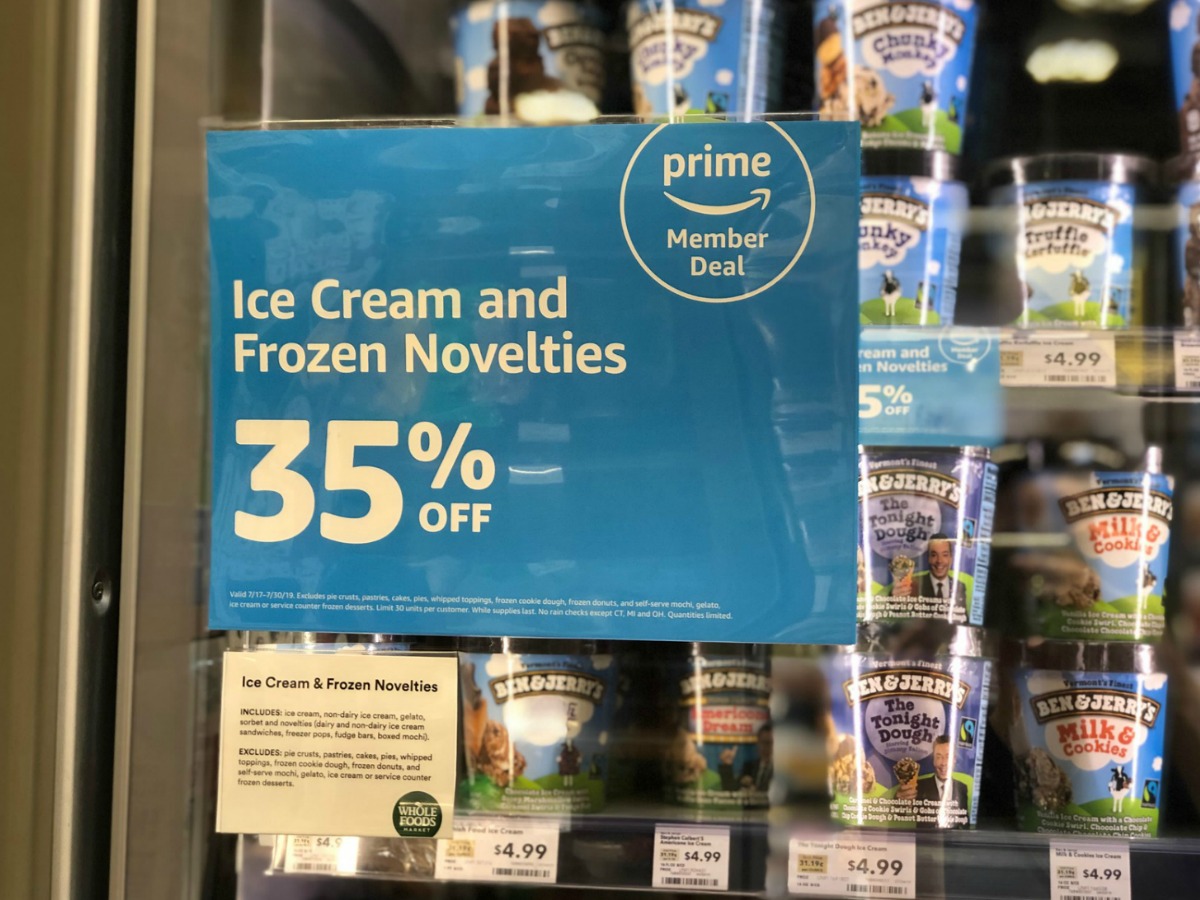 store sign advertising ice cream 