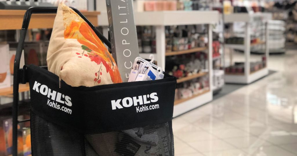 kohls cart with items inside of it in store