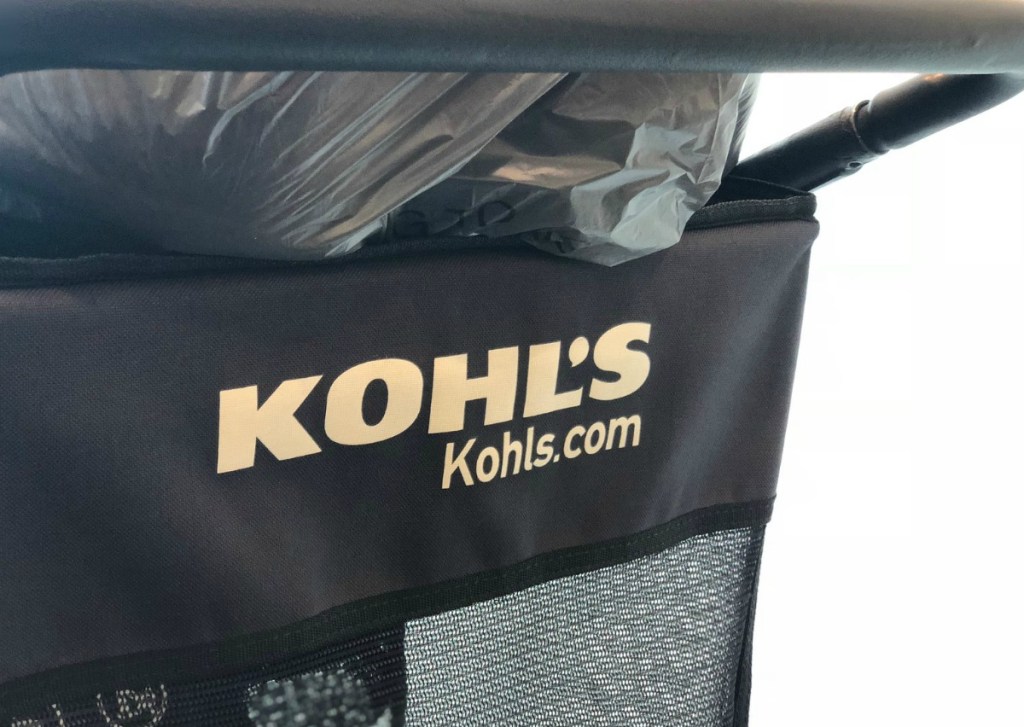 Kohl's shopping cart full of shopping bags