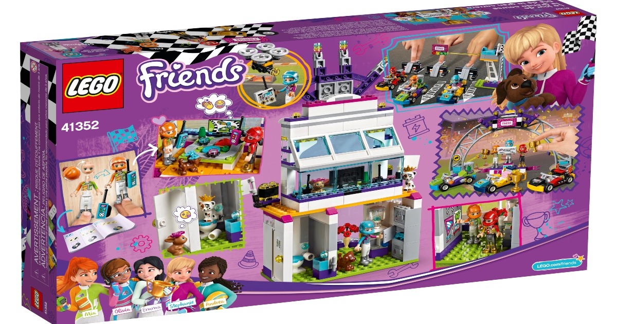 LEGO Friends, the big race day set, in a large purple box.