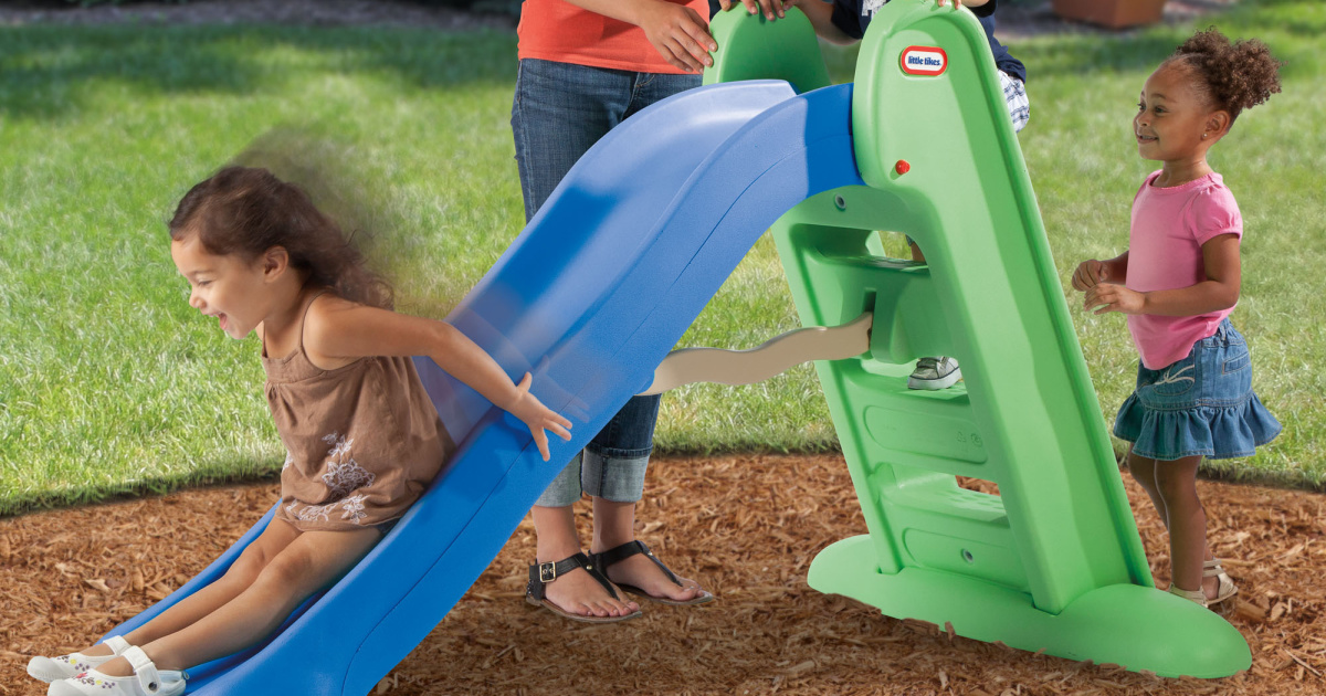 little tikes large blue and green easy store slide 