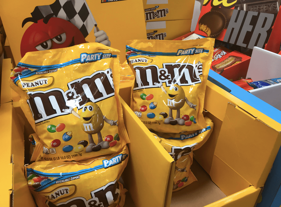 Party bags of Peanut M&M's in Kroger store
