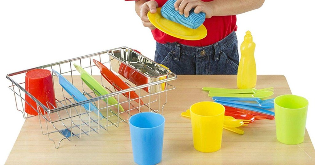 Melissa & Doug Wash & Dry Dish Set 24-Pieces