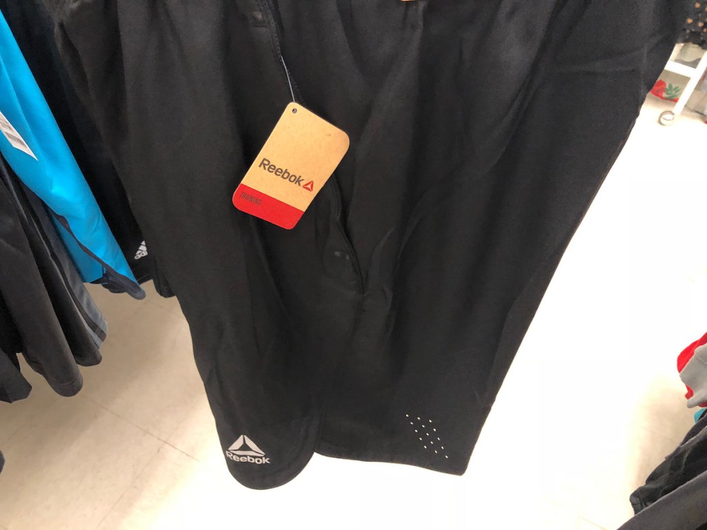 black men's reebok shorts in store