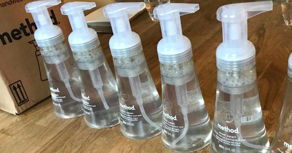 Method foaming hand soaps on counter