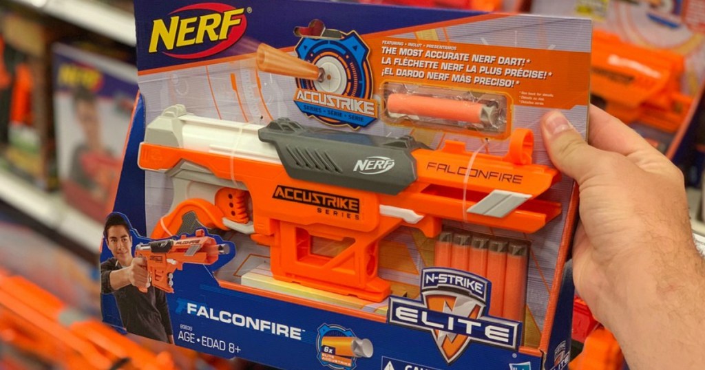 hand holding nerf strike elite