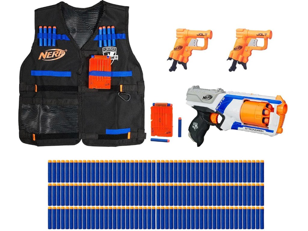 nerf n strike bundle with vest, nerf blasters and darts