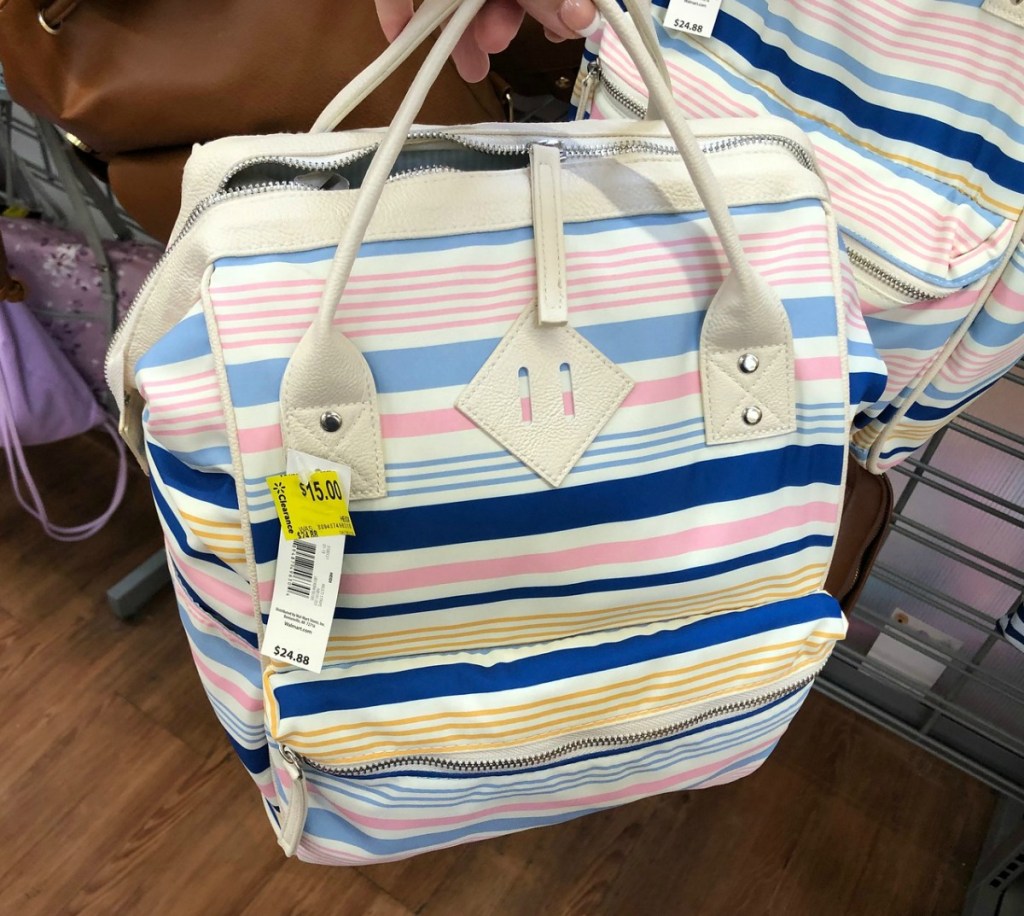 Striped summer backpack bag at walmart in store