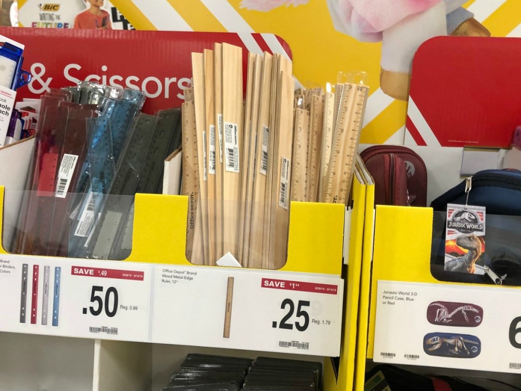 Office Depot Rulers in bin