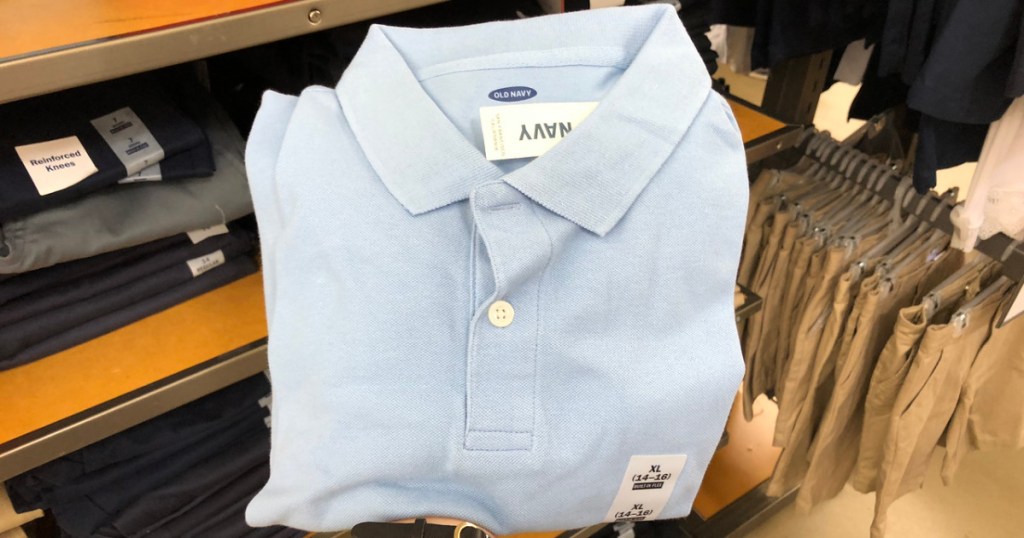 blue old navy uniform polo shirt