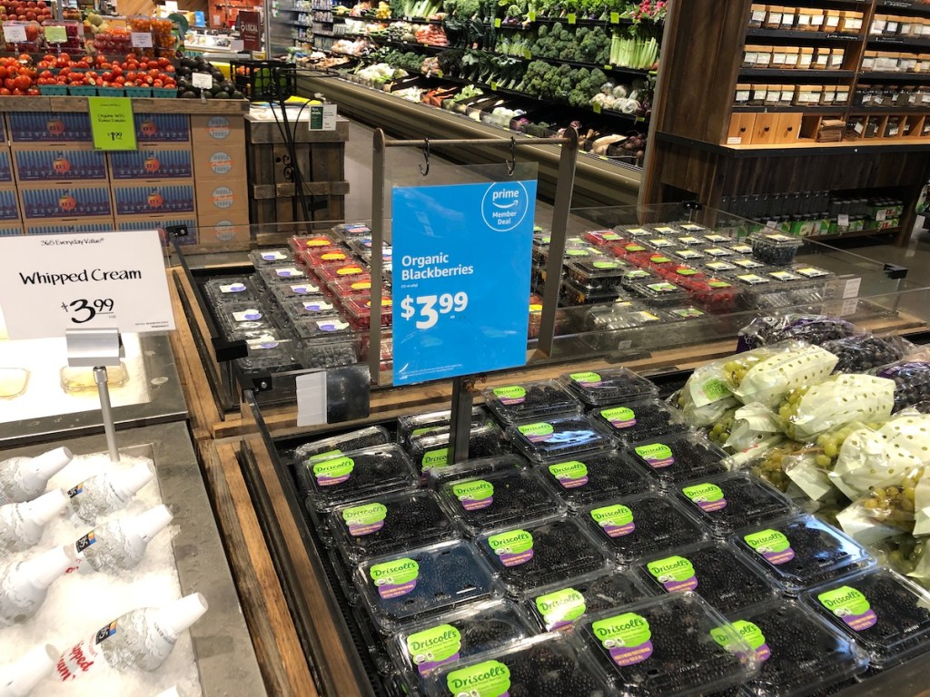 12 ounce package of organic blackberries at whole foods