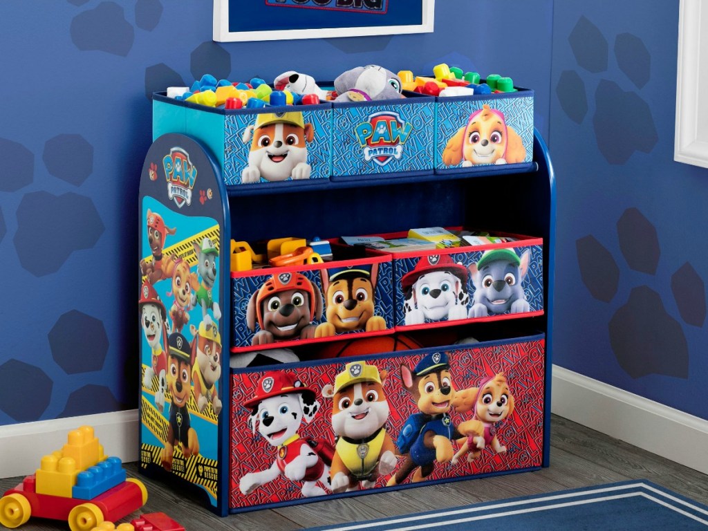 Paw Patrol Toy organizer in child's room