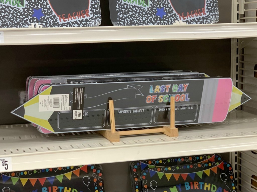 Pencil School Sign on Michaels shelf