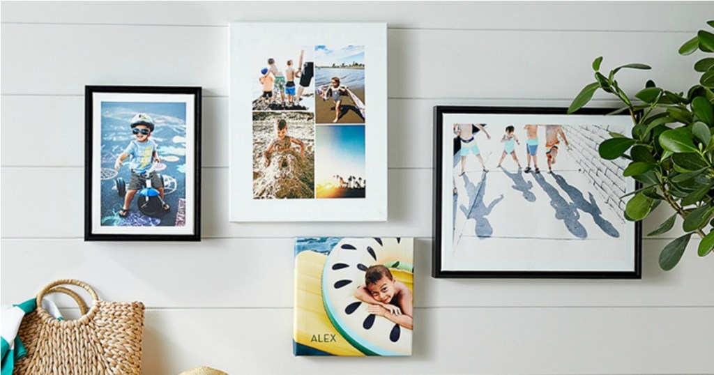 Photo art arranged on wall