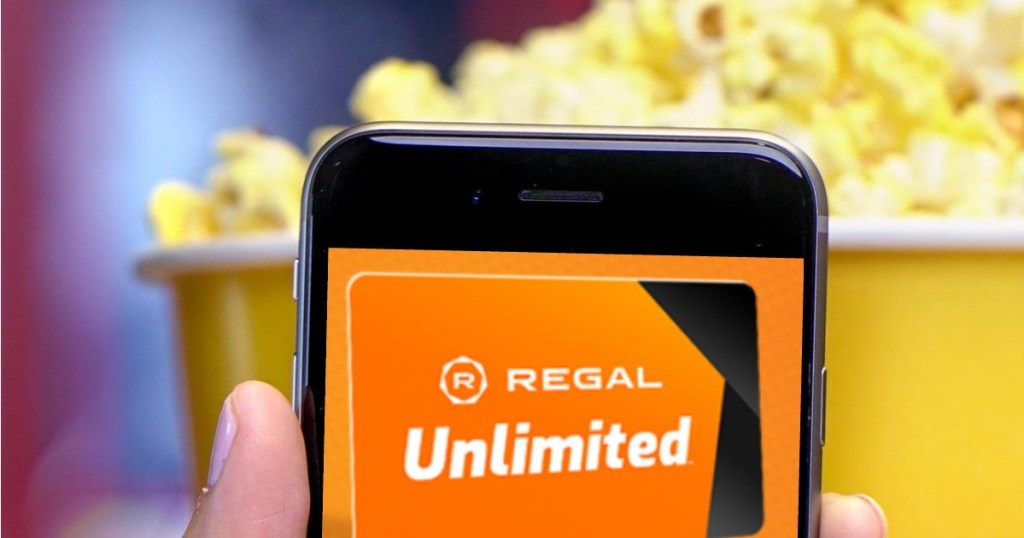 Regal Unlimited showing on smartphone app