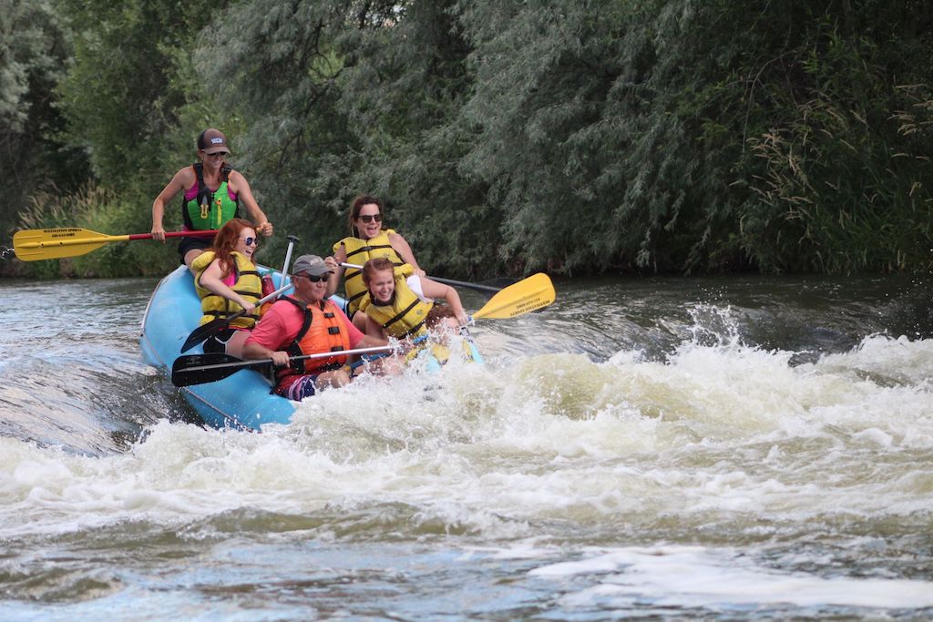 River Rafting with people in the boat