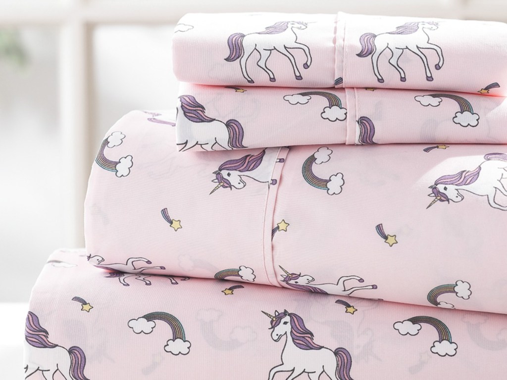 pink unicorn sheets and pillow cases