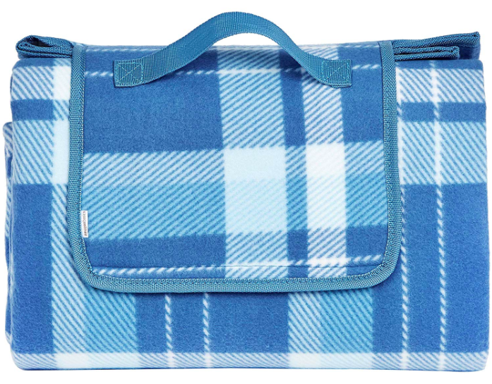 AmazonBasics Blue PLaid Picnic blanket