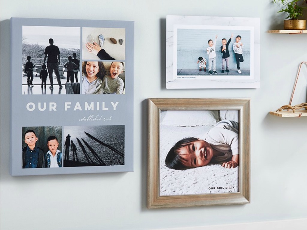 Custom Photo Poster from Shutterfly framed alongside other photo prints