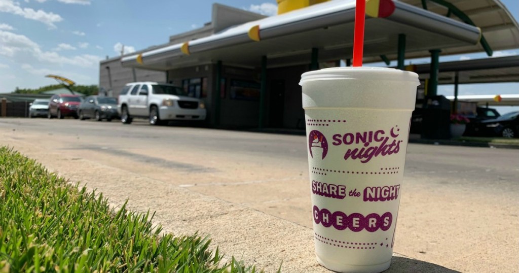 Sonic drink in front of restaurant