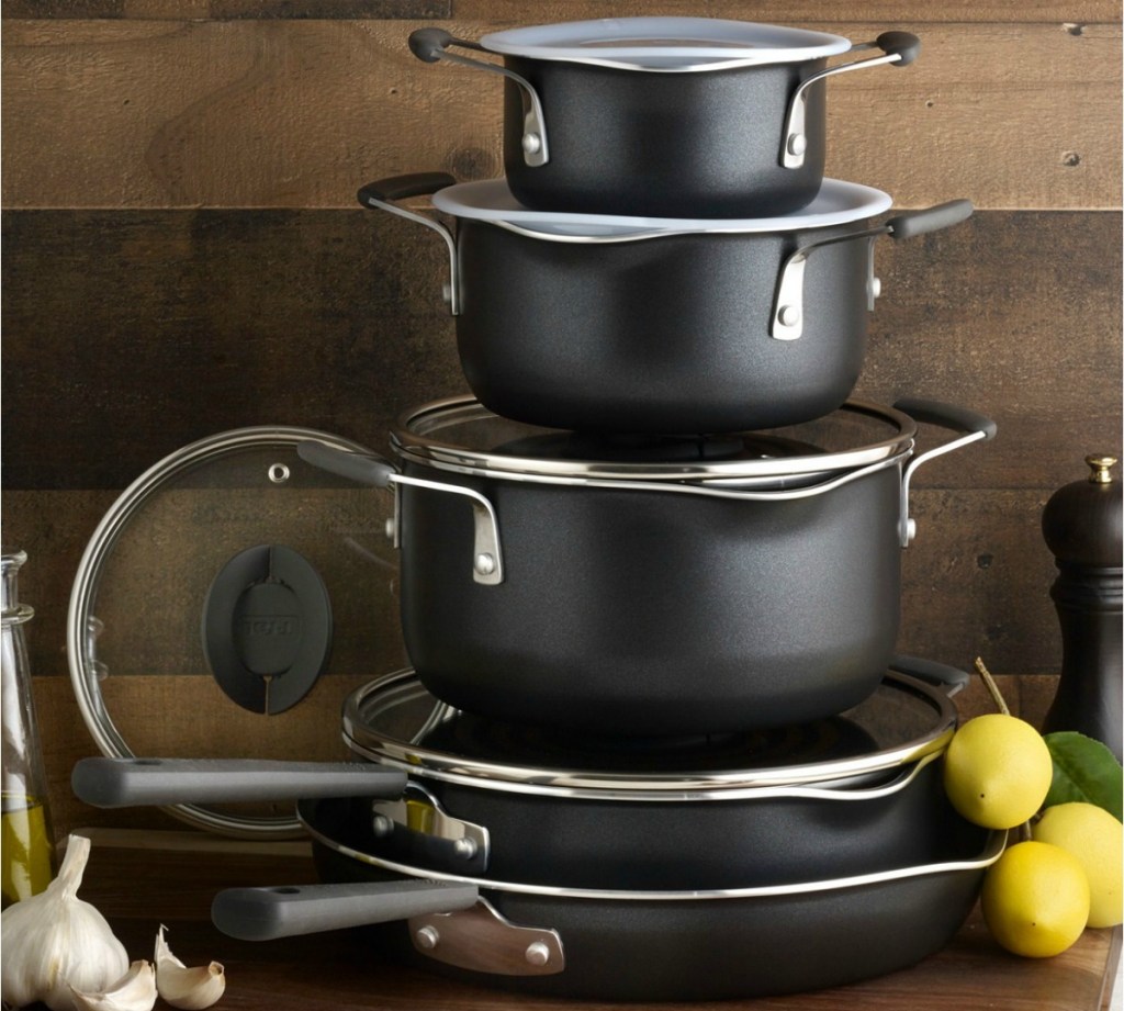 T-Fal Stackables Titanium Non-Stick 10-Piece Cookware Set