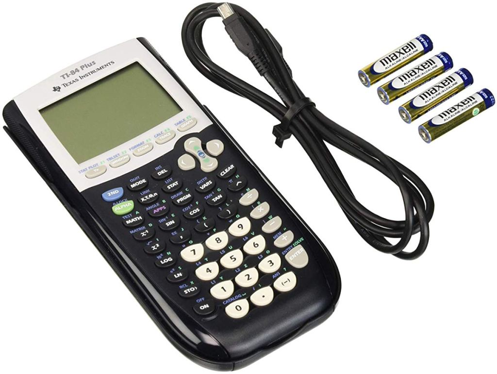 graphing calculator with cord and batteries