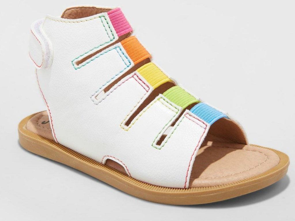 girls multi colored gladiator sandals