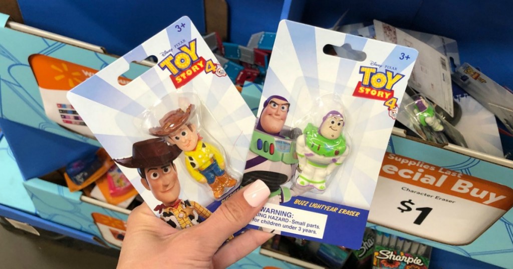 Toys Story 4 Characters as erasers at Walmart in store 