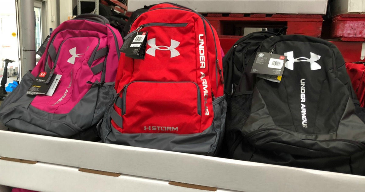 Under Armour Backpacks in display in store