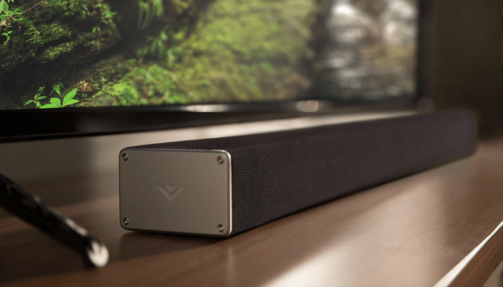 VIZIO SmartCast 36" 5.1 Wireless Soundbar System underneath TV