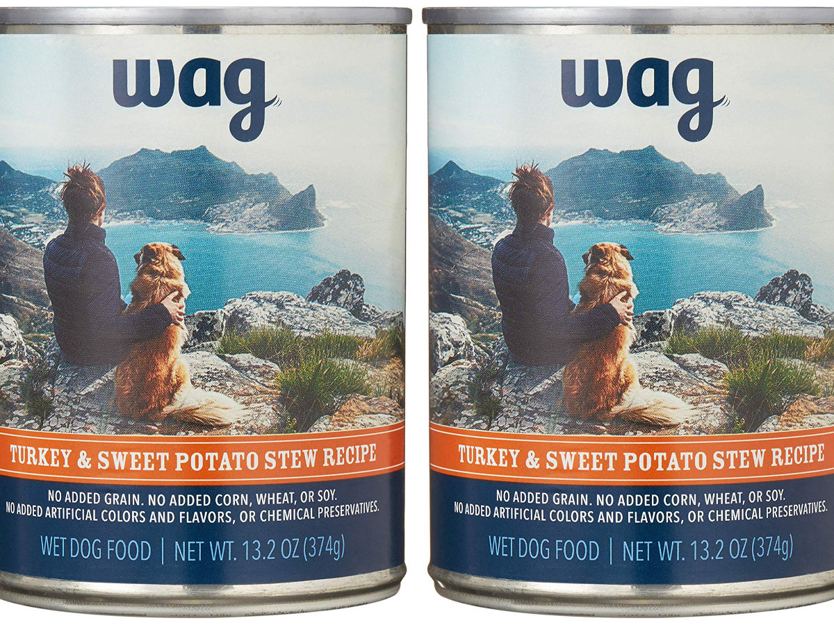 Wag Wet Dog Food Turkey & Sweet Potato cans