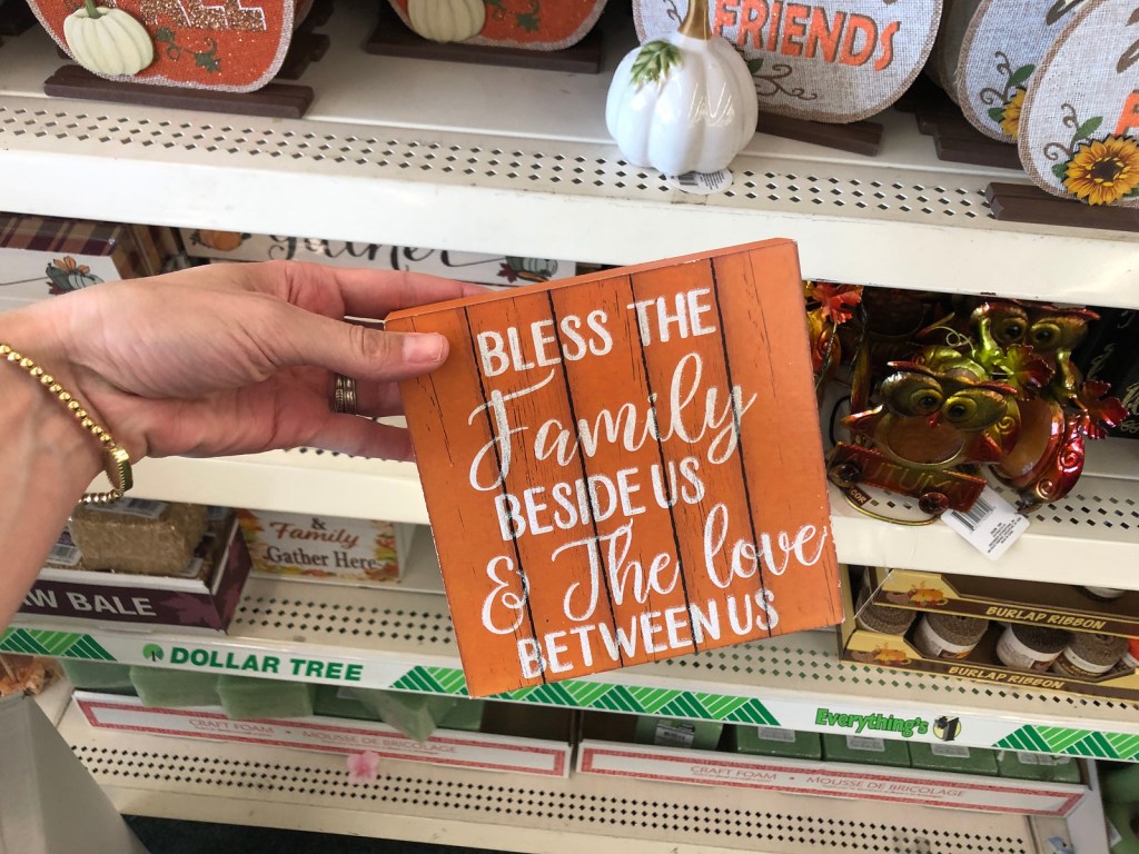 Bless the Family Plank Sign at Dollar Tree