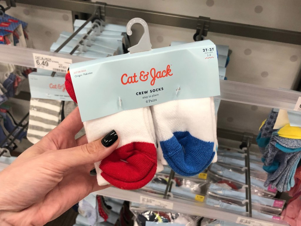 cat & jack baby boys crew socks