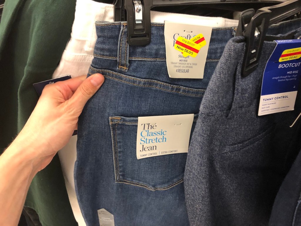 croft barrow jeans hanging on Kohl's rack