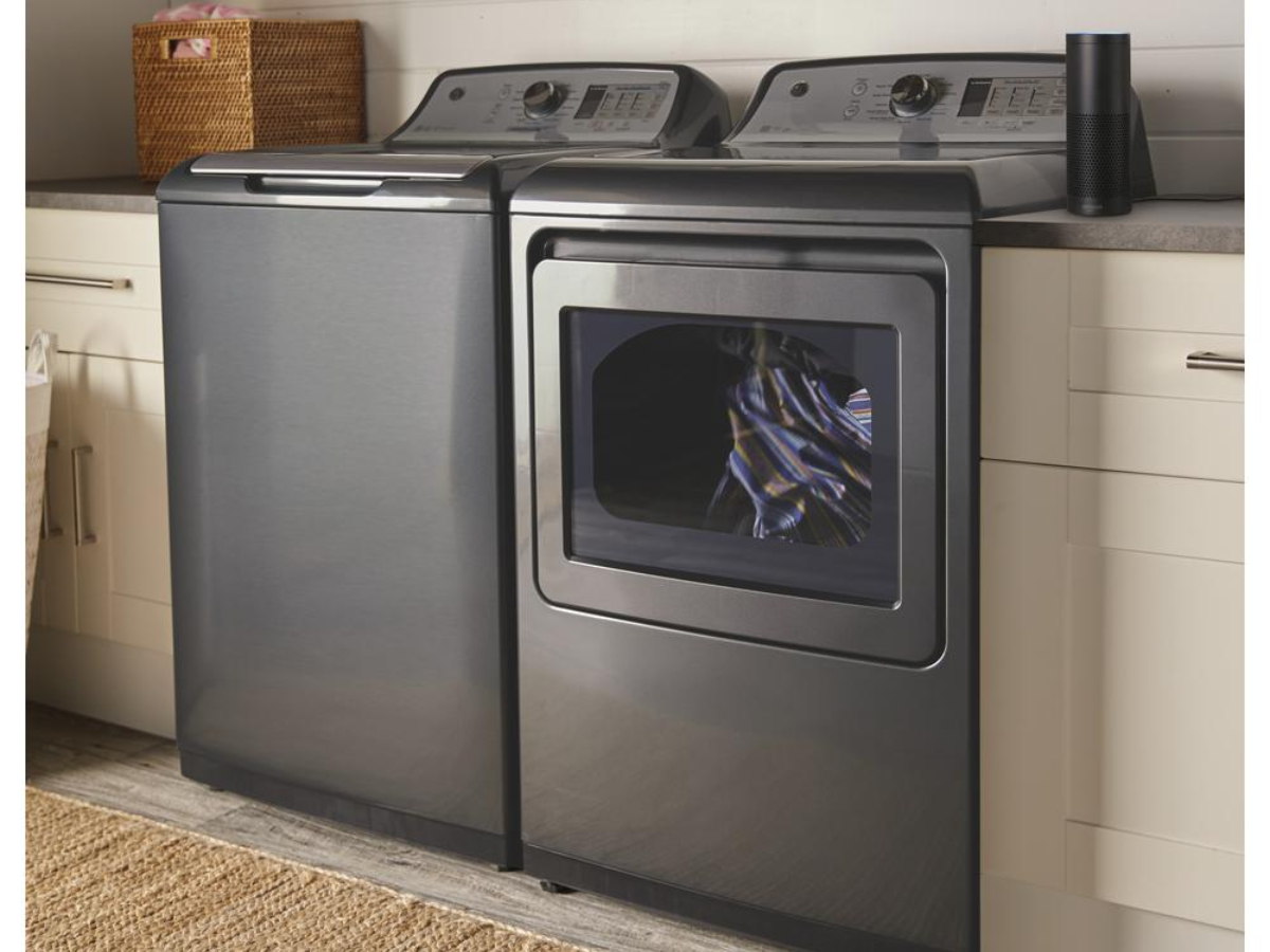 diamond gray GE washer and dryer