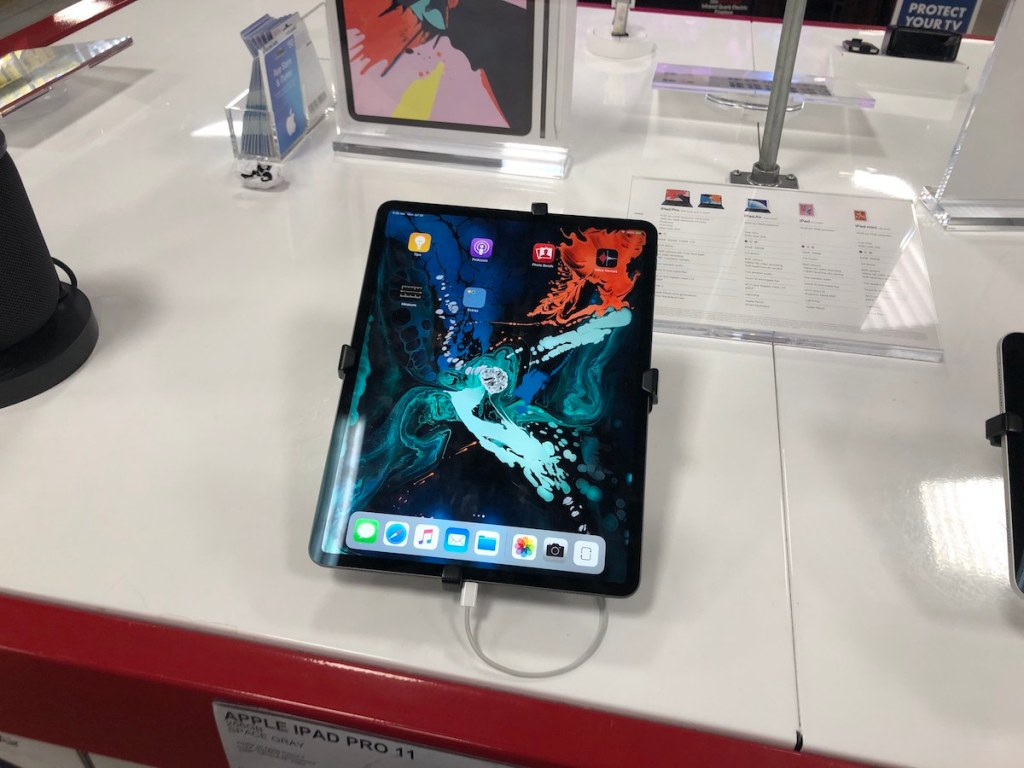 ipad pro 11 floor sample at store on table