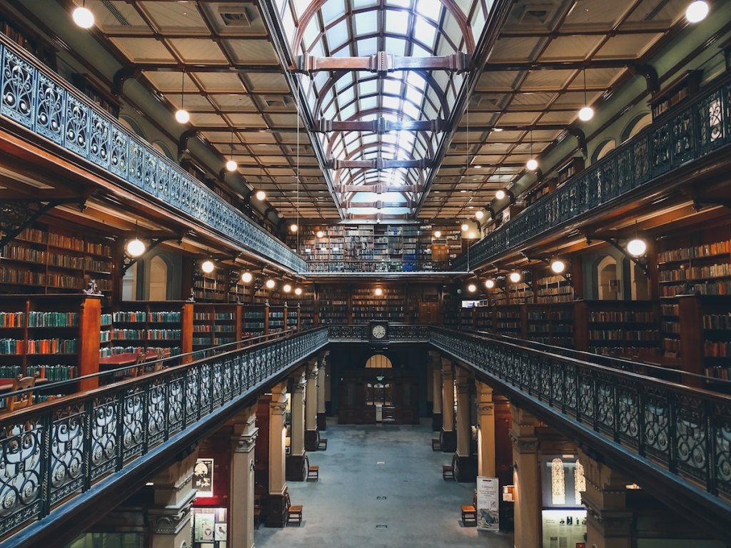 huge three story library