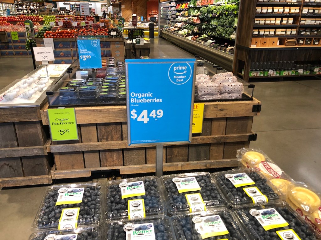 18 ounce package of organic blueberries at whole foods