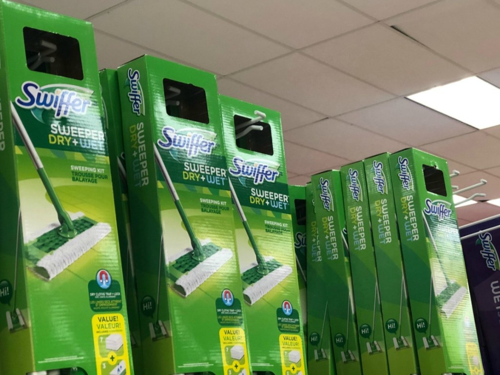 swiffer boxes on store shelf