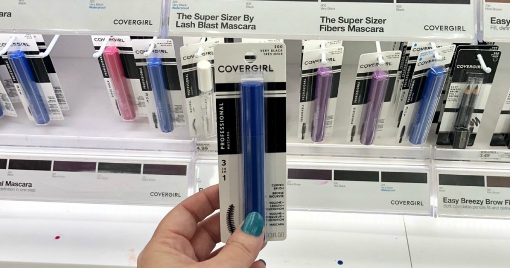 hand holding covergirl mascara at target